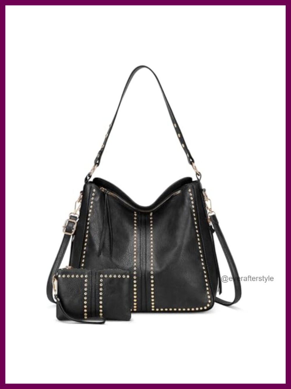 Hobo Bags for Women 2 Piece Set PU Leather Tote Crossbody with Wallet